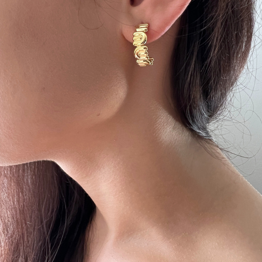 Gold Vermeil Half Hoop Earrings